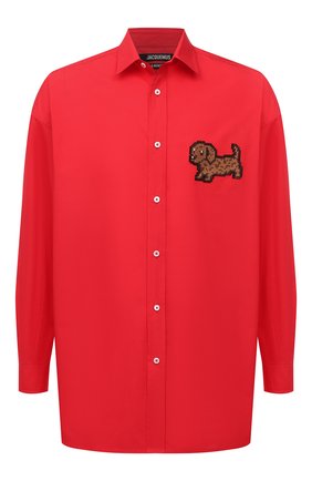 Мужская хлопковая рубашка JACQUEMUS красного цвета по цене 33350 руб., арт. 216SH004-1050 | Фото 1 Мужская хлопковая рубашка JACQUEMUS красного цвета, арт. 216SH004-1050 | Фото 1 (Материал внешний: Хлопок; Рукава: Длинные; Длина (для топов): Стандартные; Случай: Повседневный; Принт: С принтом; Манжеты: На пуговицах; Воротник: Кент; Стили: Минимализм)
