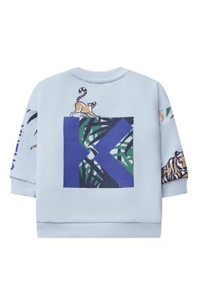 Детский хлопковый свитшот KENZO голубого цвета по цене 12700 руб., арт. K05097 | Фото 2 Детский хлопковый свитшот KENZO голубого цвета, арт. K05097 | Фото 2 (Материал внешний: Хлопок; Рукава: Длинные)