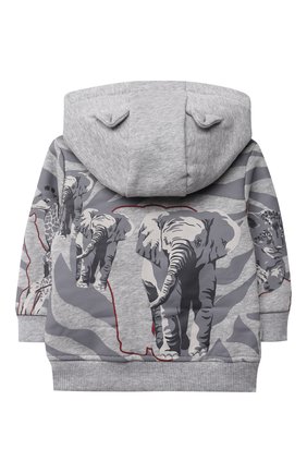 Детский хлопковая толстовка KENZO светло-серого цвета по цене 16150 руб., арт. K05072 | Фото 2 Детский хлопковая толстовка KENZO светло-серого цвета, арт. K05072 | Фото 2 (Материал внешний: Хлопок; Рукава: Длинные)