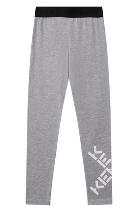 Детские хлопковые легинсы KENZO серого цвета по цене 7300 руб., арт. K14050 | Фото 1 Детские хлопковые легинсы KENZO серого цвета, арт. K14050 | Фото 1 (Материал внешний: Хлопок; Девочки Кросс-КТ: Брюки-спорт; Ростовка одежда: 12 лет | 152 см)