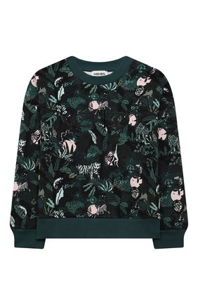 Детский хлопковый свитшот KENZO зеленого цвета по цене 14250 руб., арт. K15145 | Фото 1 Детский хлопковый свитшот KENZO зеленого цвета, арт. K15145 | Фото 1 (Материал внешний: Хлопок; Рукава: Длинные; Девочки Кросс-КТ: Толстовка-одежда; Одежда девочки: Одежда девочки)