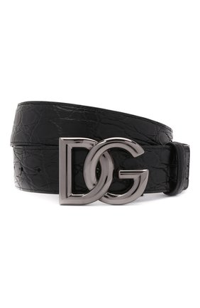 Мужской ремень из кожи каймана DOLCE & GABBANA черного цвета по цене 151500 руб., арт. BC4646/A2122/CYAC | Фото 1 Мужской ремень из кожи каймана DOLCE & GABBANA черного цвета, арт. BC4646/A2122/CYAC | Фото 1 (Случай: Повседневный; Материал: Экзотическая кожа)