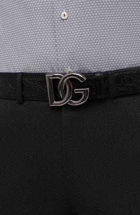 Мужской ремень из кожи каймана DOLCE & GABBANA черного цвета по цене 151500 руб., арт. BC4646/A2122/CYAC | Фото 2 Мужской ремень из кожи каймана DOLCE & GABBANA черного цвета, арт. BC4646/A2122/CYAC | Фото 2 (Случай: Повседневный; Материал: Экзотическая кожа)