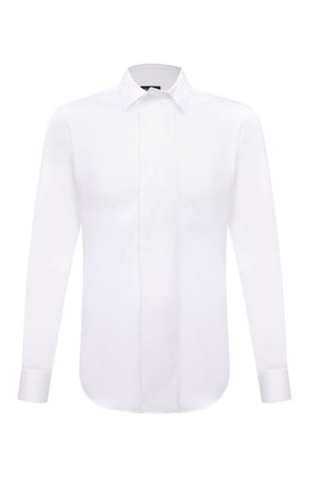 Мужская хлопковая сорочка GIORGIO ARMANI белого цвета по цене 72050 руб., арт. 9WGCCZSS/TZ069 | Фото 1