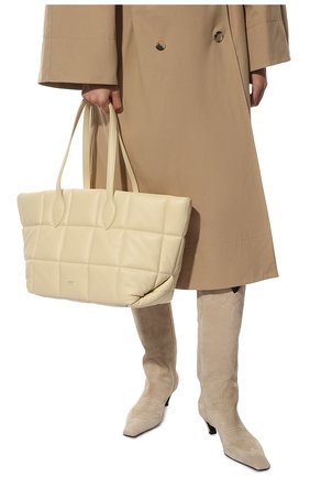 Женский сумка-шопер florence KHAITE кремвого цвета, арт. H1008-743/FL0RENCE | Фото 2 (Размер: large; Материал: Натуральная кожа; Сумки-технические: Сумки-шопперы)