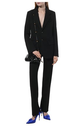 Женские текстильные туфли satin bow TOM FORD синего цвета по цене 69100 руб., арт. W2927T-TSA001 | Фото 2 Женские текстильные туфли satin bow TOM FORD синего цвета, арт. W2927T-TSA001 | Фото 2 (Материал внешний: Текстиль; Материал внутренний: Натуральная кожа; Каблук тип: Шпилька; Каблук высота: Высокий; Подошва: Плоская)