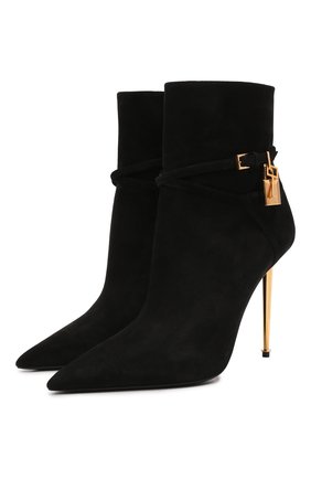 Женские замшевые ботильоны TOM FORD черного цвета по цене 117500 руб., арт. W2959T-LCL071 | Фото 1 Женские замшевые ботильоны TOM FORD черного цвета, арт. W2959T-LCL071 | Фото 1 (Материал внутренний: Натуральная кожа; Подошва: Плоская; Каблук высота: Высокий; Каблук тип: Шпилька; Материал внешний: Замша)