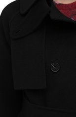 Женское шерстяное пальто ERMANNO FIRENZE черного цвета, арт. D39ET CP11VIN | Фото 5 (Материал внешний: Шерсть; Рукава: Длинные; Стили: Гламурный; Длина (верхняя одежда): До колена; 1-2-бортные: Двубортные)