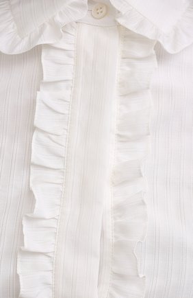 Женская блузка из хлопка и шелка SAINT LAURENT белого цвета, арт. 656972/Y3D31 | Фото 5 (Рукава: Длинные; Принт: Без принта; Длина (для топов): Стандартные; Материал внешний: Хлопок; Стили: Классический, Романтичный; Женское Кросс-КТ: Блуза-одежда)