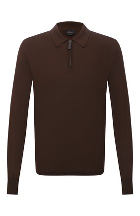 Мужское шерстяное поло BRIONI коричневого цвета по цене 87250 руб., арт. UMS10L/0ZK28 | Фото 1 Мужское шерстяное поло BRIONI коричневого цвета, арт. UMS10L/0ZK28 | Фото 1 (Материал внешний: Шерсть; Длина (для топов): Стандартные; Рукава: Длинные; Застежка: Молния; Кросс-КТ: Трикотаж; Стили: Кэжуэл)