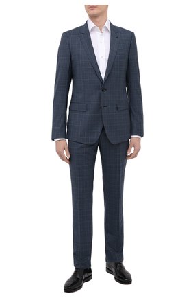 Мужской шерстяной костюм DOLCE & GABBANA синего цвета по цене 215000 руб., арт. GK0RMT/FQ2LW | Фото 1 Мужской шерстяной костюм DOLCE & GABBANA синего цвета, арт. GK0RMT/FQ2LW | Фото 1 (Материал подклада: Шелк; Материал внешний: Шерсть; Костюмы М: Однобортный; Стили: Классический; Рукава: Длинные)