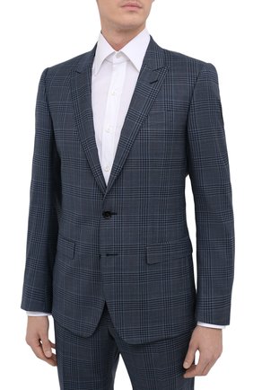 Мужской шерстяной костюм DOLCE & GABBANA синего цвета по цене 215000 руб., арт. GK0RMT/FQ2LW | Фото 2 Мужской шерстяной костюм DOLCE & GABBANA синего цвета, арт. GK0RMT/FQ2LW | Фото 2 (Материал подклада: Шелк; Материал внешний: Шерсть; Костюмы М: Однобортный; Стили: Классический; Рукава: Длинные)