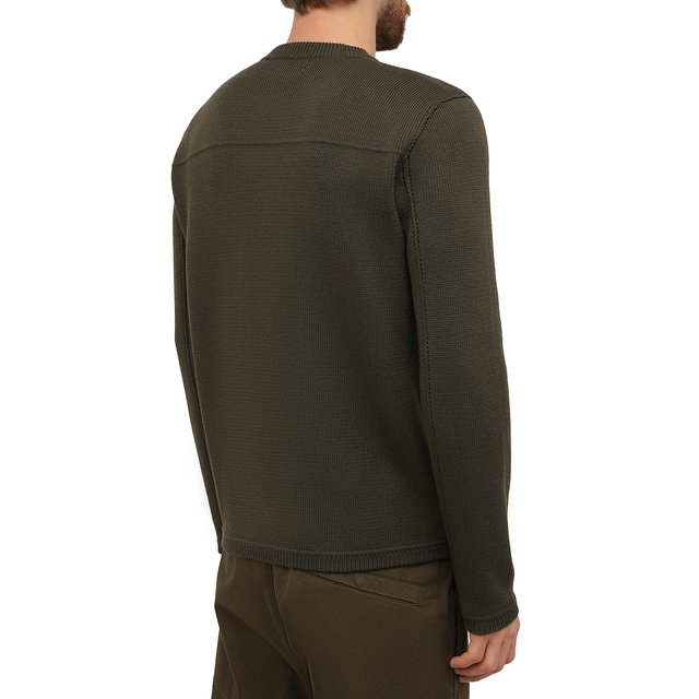 Шерстяной свитер Stone Island 7515567FA, цвет хаки, размер 56 - фото 4
