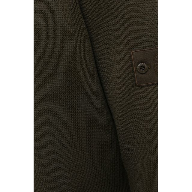 Шерстяной свитер Stone Island 7515567FA, цвет хаки, размер 56 - фото 5