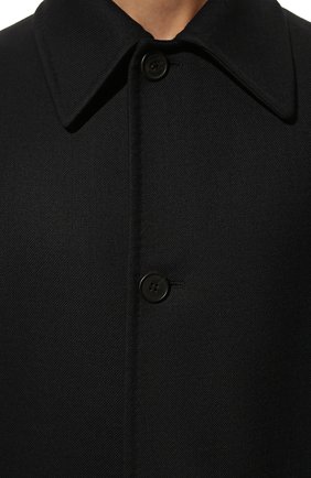 Мужской шерстяное пальто THE ROW темно-синего цвета, арт. 276W1913 | Фото 5 (Материал внешний: Шерсть; Рукава: Длинные; Длина (верхняя одежда): Длинные; Мужское Кросс-КТ: пальто-верхняя одежда; Стили: Минимализм; Материал подклада: Купро)
