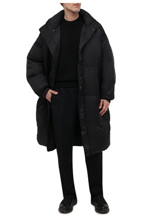Мужская утепленная куртка ISABEL MARANT черного цвета, арт. MA1052-21A002H/DRIEST0N | Фото 2 (Материал подклада: Синтетический материал; Материал внешний: Синтетический материал; Длина (верхняя одежда): До колена; Рукава: Длинные; Стили: Минимализм; Кросс-КТ: Куртка; Мужское Кросс-КТ: утепленные куртки)