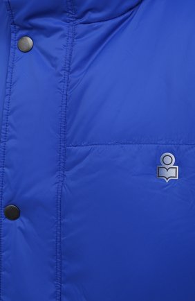 Мужская утепленная куртка ISABEL MARANT синего цвета, арт. MA1032-21A002H/DILYAM | Фото 5 (Кросс-КТ: Куртка; Рукава: Длинные; Длина (верхняя одежда): До середины бедра; Материал внешний: Синтетический материал; Мужское Кросс-КТ: утепленные куртки; Материал подклада: Синтетический материал; Стили: Минимализм)