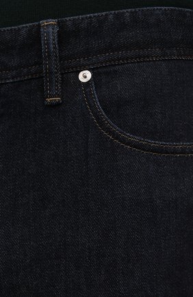 Мужские джинсы с отделкой из кожи каймана BRIONI темно-синего цвета, арт. SPPC0L/01D07/CHAM0NIX/CCR0 | Фото 5 (Силуэт М (брюки): Прямые; Кросс-КТ: Деним; Длина (брюки, джинсы): Стандартные; Материал внешний: Хлопок, Деним; Стили: Кэжуэл)