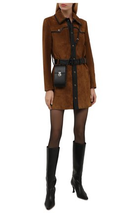 Женское замшевое платье SAINT LAURENT коричневого цвета по цене 411000 руб., арт. 661328/YC2VV | Фото 2 Женское замшевое платье SAINT LAURENT коричневого цвета, арт. 661328/YC2VV | Фото 2 (Материал подклада: Купро; Рукава: Длинные; Длина Ж (юбки, платья, шорты): Мини; Женское Кросс-КТ: Платье-одежда, Замша и кожа; Случай: Повседневный; Стили: Гранж; Материал внешний: Замша, Натуральная кожа)