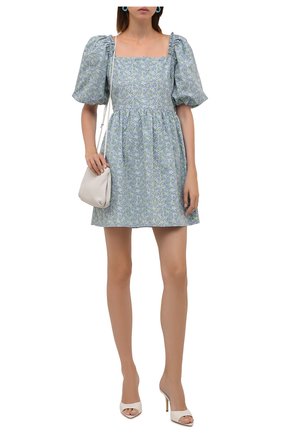 Женское хлопковое платье FAITHFULL THE BRAND голубого цвета по цене 25400 руб., арт. FF1955-LGF | Фото 2 Женское хлопковое платье FAITHFULL THE BRAND голубого цвета, арт. FF1955-LGF | Фото 2 (Длина Ж (юбки, платья, шорты): Мини; Материал внешний: Хлопок; Рукава: 3/4; Материал подклада: Вискоза; Женское Кросс-КТ: Платье-одежда; Случай: Повседневный; Стили: Бохо)