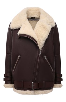 Женская дубленка из овчины ACNE STUDIOS темно-бордового цвета по цене 219500 руб., арт. A70079 | Фото 1 Женская дубленка из овчины ACNE STUDIOS темно-бордового цвета, арт. A70079 | Фото 1 (Материал внешний: Натуральный мех; Рукава: Длинные; Стили: Гранж; Длина (верхняя одежда): Короткие, До середины бедра)