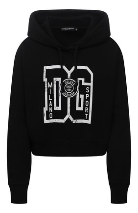 Женский хлопковое худи DOLCE & GABBANA черного цвета по цене 56800 руб., арт. F9K14T/G7BEQ | Фото 1 Женский хлопковое худи DOLCE & GABBANA черного цвета, арт. F9K14T/G7BEQ | Фото 1 (Рукава: Длинные; Материал внешний: Синтетический материал, Хлопок; Длина (для топов): Стандартные; Женское Кросс-КТ: Худи-одежда; Стили: Спорт-шик)