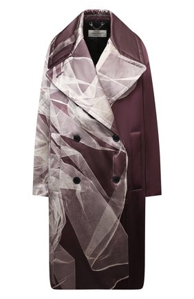Женское пальто из хлопка и шелка DRIES VAN NOTEN бордового цвета по цене 193000 руб., арт. 212-010219-3359 | Фото 1 Женское пальто из хлопка и шелка DRIES VAN NOTEN бордового цвета, арт. 212-010219-3359 | Фото 1 (Длина (верхняя одежда): Длинные; Материал внешний: Шелк, Хлопок; Рукава: Длинные; 1-2-бортные: Двубортные; Стили: Романтичный)
