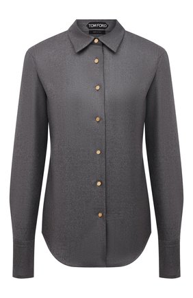 Женская кашемировая рубашка TOM FORD темно-серого цвета по цене 168000 руб., арт. CA3202-FAX778 | Фото 1 Женская кашемировая рубашка TOM FORD темно-серого цвета, арт. CA3202-FAX778 | Фото 1 (Материал внешний: Шерсть, Кашемир; Длина (для топов): Стандартные; Рукава: Длинные; Женское Кросс-КТ: Рубашка-одежда; Принт: Без принта; Стили: Кэжуэл)