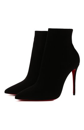 Женские замшевые ботильоны so kate 100 CHRISTIAN LOUBOUTIN черного цвета по цене 69950 руб., арт. 1190007/S0 KATE B00TY 100 | Фото 1 Женские замшевые ботильоны so kate 100 CHRISTIAN LOUBOUTIN черного цвета, арт. 1190007/S0 KATE B00TY 100 | Фото 1 (Материал внутренний: Натуральная кожа; Подошва: Плоская; Каблук высота: Высокий; Каблук тип: Шпилька; Материал внешний: Кожа)