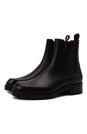 Мужские кожаные челси motok CHRISTIAN LOUBOUTIN черного цвета, арт. 3211081/M0T0K FLAT | Фото 1 (Материал внутренний: Натуральная кожа; Подошва: Плоская; Мужское Кросс-КТ: Сапоги-обувь, Челси-обувь; Материал внешний: Кожа; Материал утеплителя: Без утеплителя)