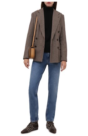 Женская комбинированные ботинки GIORGIO ARMANI коричневого цвета по цене 95900 руб., арт. X1M374/XM948 | Фото 2 Женская комбинированные ботинки GIORGIO ARMANI коричневого цвета, арт. X1M374/XM948 | Фото 2 (Подошва: Плоская; Материал внешний: Текстиль; Материал внутренний: Натуральная кожа)