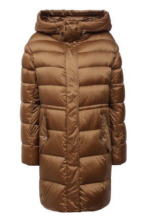 Женский пуховик ADD коричневого цвета по цене 55950 руб., арт. 4AW223 | Фото 1 Женский пуховик ADD коричневого цвета, арт. 4AW223 | Фото 1 (Материал внешний: Синтетический материал; Материал подклада: Синтетический материал; Длина (верхняя одежда): До середины бедра; Рукава: Длинные; Материал утеплителя: Пух и перо; Кросс-КТ: Пуховик; Стили: Спорт-шик)