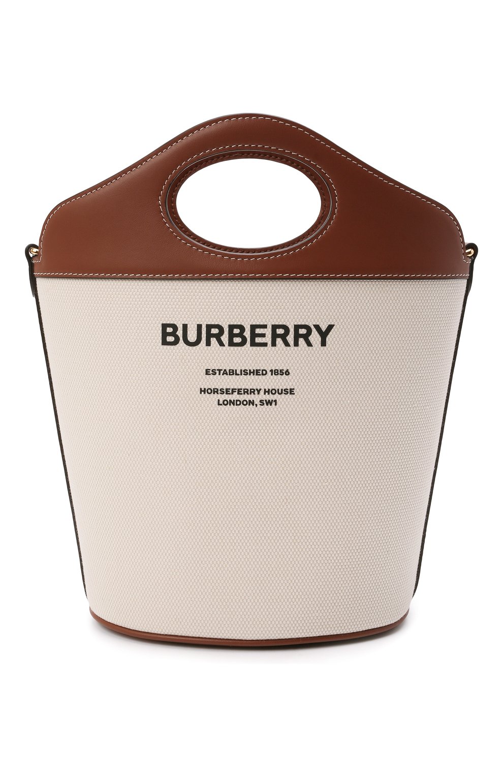 Женская сумка pocket BURBERRY светло-коричневого цвета, арт. 8046242 | Фото 1 (Сумки-технические: Сумки через плечо, Сумки top-handle; Ремень/цепочка: На ремешке; Материал: Текстиль; Размер: small)