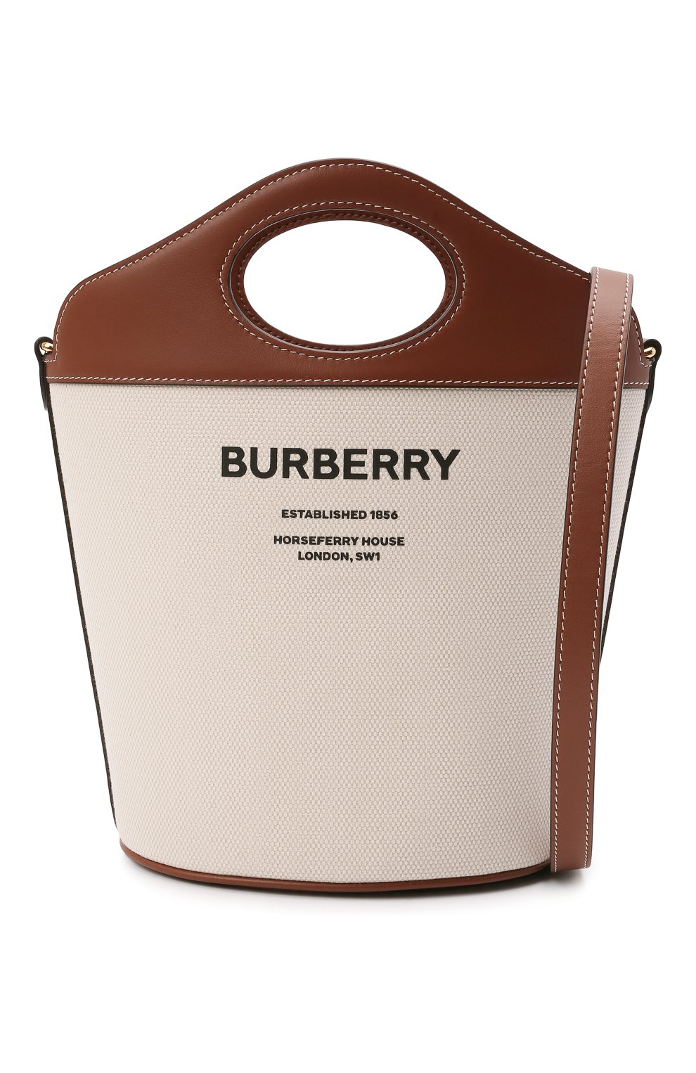 Женская сумка pocket BURBERRY светло-коричневого цвета, арт. 8046242 | Фото 7 (Сумки-технические: Сумки через плечо, Сумки top-handle; Ремень/цепочка: На ремешке; Материал: Текстиль; Размер: small)