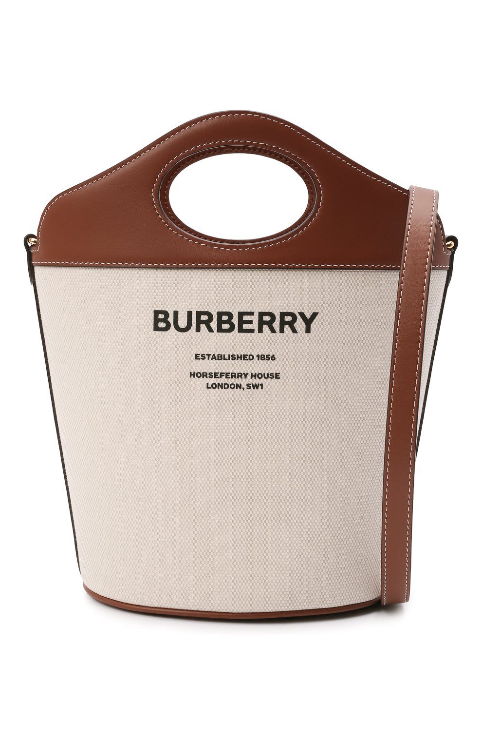Женская сумка pocket BURBERRY светло-коричневого цвета по цене 90300 руб., арт. 8046242 | Фото 7 Женская сумка pocket BURBERRY светло-коричневого цвета, арт. 8046242 | Фото 7 (Сумки-технические: Сумки через плечо, Сумки top-handle; Ремень/цепочка: На ремешке; Материал: Текстиль; Размер: small)