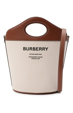 Женская сумка pocket BURBERRY светло-коричневого цвета по цене 90300 руб., арт. 8046242 | Фото 7 Женская сумка pocket BURBERRY светло-коричневого цвета, арт. 8046242 | Фото 7 (Сумки-технические: Сумки через плечо, Сумки top-handle; Ремень/цепочка: На ремешке; Материал: Текстиль; Размер: small)