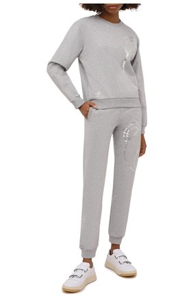 Женские хлопковые джоггеры MOSCHINO UNDERWEAR серого цвета по цене 15900 руб., арт. A4308/9013 | Фото 2 Женские хлопковые джоггеры MOSCHINO UNDERWEAR серого цвета, арт. A4308/9013 | Фото 2 (Материал внешний: Хлопок; Длина (брюки, джинсы): Стандартные; Женское Кросс-КТ: Брюки-белье)