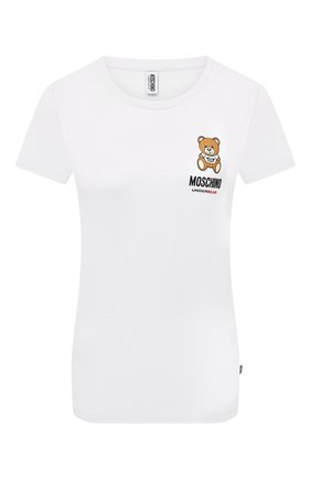 Женская хлопковая футболка MOSCHINO UNDERWEAR белого цвета по цене 9240 руб., арт. A1912/9003 | Фото 1 Женская хлопковая футболка MOSCHINO UNDERWEAR белого цвета, арт. A1912/9003 | Фото 1 (Длина (для топов): Стандартные; Материал внешний: Хлопок; Рукава: Короткие; Женское Кросс-КТ: Футболка-белье)