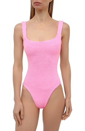 Женский слитный купальник HUNZA G розового цвета по цене 13350 руб., арт. SQUARE NECK SWIM CRINKLE | Фото 2 Женский слитный купальник HUNZA G розового цвета, арт. SQUARE NECK SWIM CRINKLE | Фото 2 (Материал внешний: Синтетический материал; Женское Кросс-КТ: Слитные купальники)