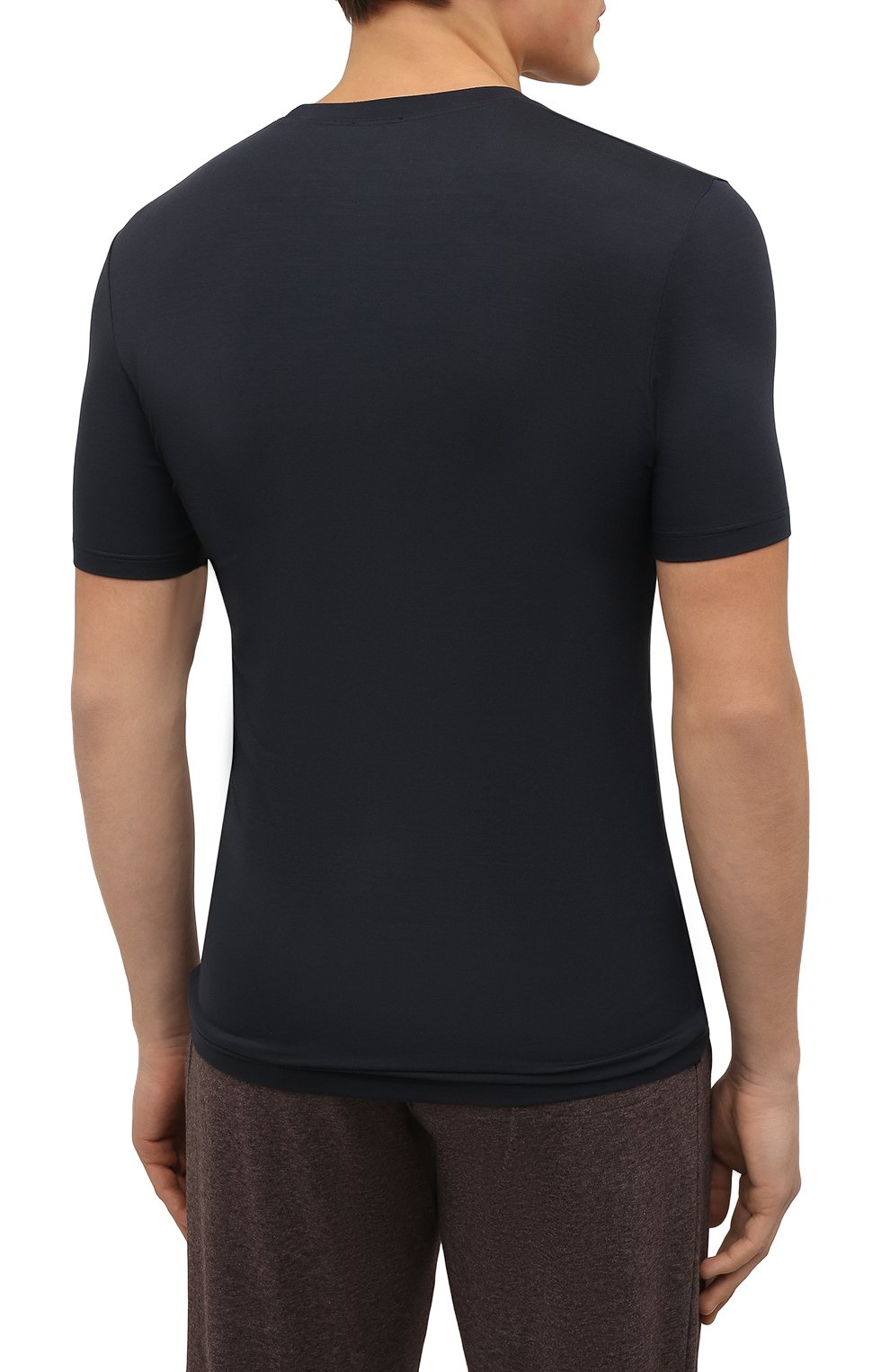Мужская футболка ZIMMERLI темно-синего цвета, арт. 700-1341 | Фото 4 (Кросс-КТ: домашняя одежда; Рукава: Короткие; Материал внешний: Синтетический материал; Длина (для топов): Стандартные)