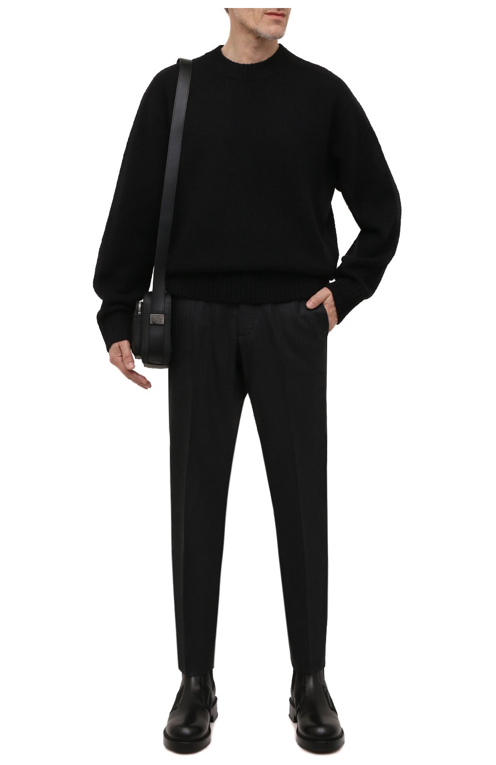 Мужские шерстяные брюки BURBERRY темно-серого цвета, арт. 8046203 | Фото 2 (Материал внешний: Шерсть; Длина (брюки, джинсы): Стандартные; Стили: Классический; Случай: Формальный)