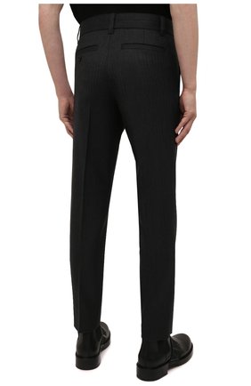 Мужские шерстяные брюки BURBERRY темно-серого цвета, арт. 8046203 | Фото 4 (Материал внешний: Шерсть; Длина (брюки, джинсы): Стандартные; Стили: Классический; Случай: Формальный)