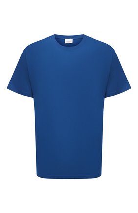 Мужская хлопковая футболка BURBERRY синего цвета, арт. 8045547 | Фото 1 (Длина (для топов): Стандартные; Материал внешний: Хлопок; Рукава: Короткие; Принт: С принтом; Стили: Кэжуэл)