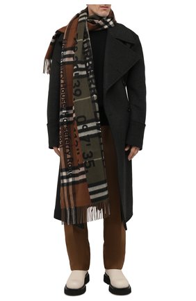 Мужской кашемировый шарф BURBERRY коричневого цвета по цене 59550 руб., арт. 8045328 | Фото 2 Мужской кашемировый шарф BURBERRY коричневого цвета, арт. 8045328 | Фото 2 (Материал: Шерсть, Кашемир; Кросс-КТ: кашемир)