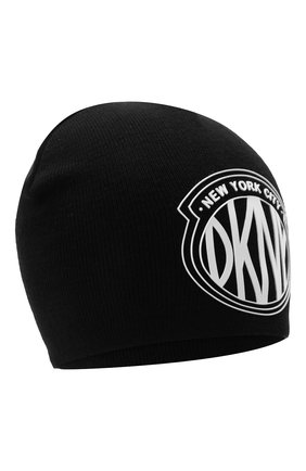 Детского шапка DKNY черного цвета, арт. D31279 | Фото 1 (Материал: Текстиль, Синтетический материал, Хлопок)