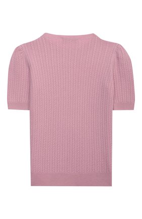 Детский кашемировый пуловер GIORGETTI CASHMERE розового цвета по цене 19950 руб., арт. MB1681/8A-14A | Фото 2 Детский кашемировый пуловер GIORGETTI CASHMERE розового цвета, арт. MB1681/8A-14A | Фото 2 (Материал внешний: Кашемир, Шерсть; Девочки Кросс-КТ: Пуловер-одежда; Рукава: Короткие; Ростовка одежда: 10 - 11 лет | 140 - 146см, 12 лет | 152 см, 13 - 15 лет | 158 см, 8 лет | 128 см)