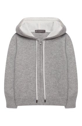 Детский кашемировая толстовка GIORGETTI CASHMERE светло-серого цвета по цене 22600 руб., арт. MB1674/2A-6A | Фото 1 Детский кашемировая толстовка GIORGETTI CASHMERE светло-серого цвета, арт. MB1674/2A-6A | Фото 1 (Материал внешний: Кашемир, Шерсть; Девочки Кросс-КТ: Толстовка-одежда; Рукава: Длинные; Ростовка одежда: 2 года | 92 см, 4 года | 104 см, 6 лет | 116 см)