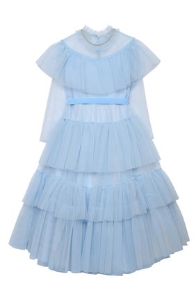 Детское платье DESIGNERS CAT голубого цвета по цене 48150 руб., арт. 100000K01000637/14A | Фото 1 Детское платье DESIGNERS CAT голубого цвета, арт. 100000K01000637/14A | Фото 1 (Материал внешний: Синтетический материал; Материал подклада: Хлопок; Случай: Вечерний; Рукава: Длинные)