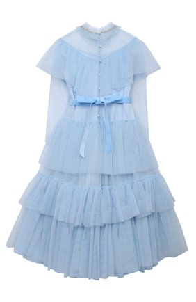 Детское платье DESIGNERS CAT голубого цвета по цене 48150 руб., арт. 100000K01000637/14A | Фото 2 Детское платье DESIGNERS CAT голубого цвета, арт. 100000K01000637/14A | Фото 2 (Материал внешний: Синтетический материал; Материал подклада: Хлопок; Случай: Вечерний; Рукава: Длинные)