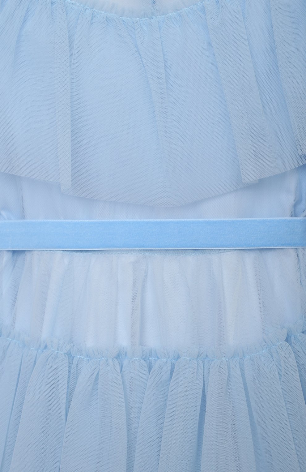 Детское платье DESIGNERS CAT голубого цвета, арт. 100000K01000637/14A | Фото 3 (Рукава: Длинные; Случай: Вечерний; Материал внешний: Синтетический материал; Материал подклада: Хлопок)